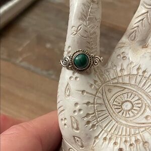 925 Sterling Silver Malachite Gemstone Ring